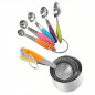 10PCS Measuring Cups and Spoons Set Stainless Steel Nonslip Silicone Handle