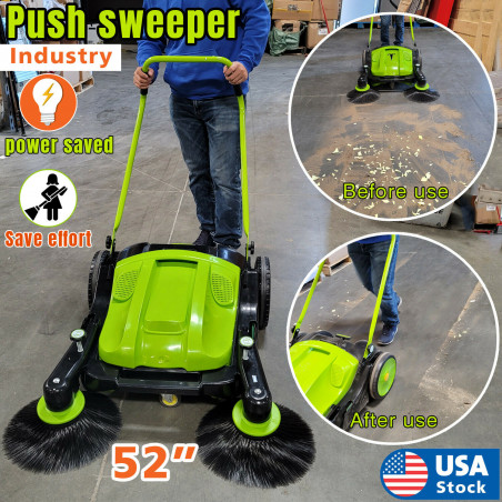 Top-grade Triple Brush Push Power Sweeper for Ground Cleaning Push Type Newest