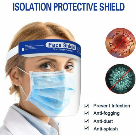 12Pack Safety Full Face Shield Reusable Protection Face Cover Eye Cashier Helmet