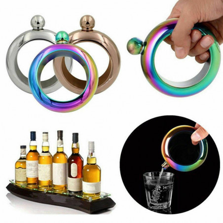 3.5oz Bangle Bracelet Hip Flask Stainless Steel Alcohol Metal Whiskey VoBLUS