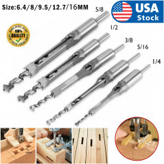 Woodworking Square Hole Drill Bits Set Wood Saw Mortising Chisel Cutter Tools
