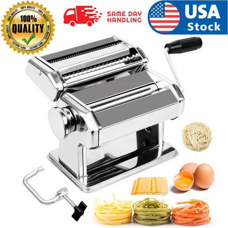 Stainless Steel Fresh Pasta Maker Roller Machine for Spaghetti Noodle Fettuccine