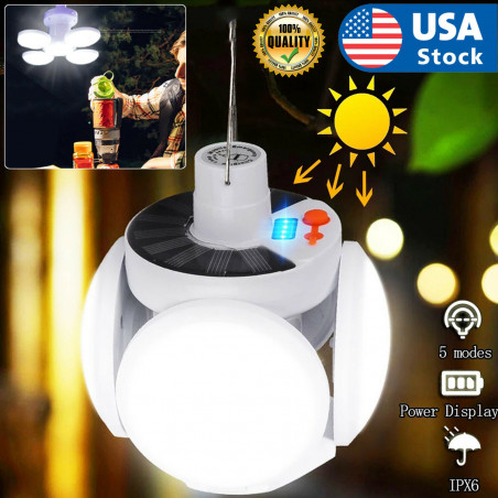 Solar LED Torch USB Rechargeable Night Light Outdoor Camping Lamp Emergency