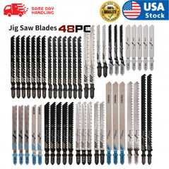 48Pc T-shank Assorted Jig Saw Blades Set Wood Plastic Metal Cutting Jigsaw Blade