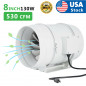 8''In line Duct Fan Mixed Flow Exhaust Fan Blower Ventilation 130W 530CFM