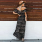 Women Lady Boho Kimono Sleeve Floral Long Maxi Summer Beach Dress Sundress