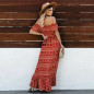 Women Lady Boho Kimono Sleeve Floral Long Maxi Summer Beach Dress Sundress