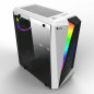 RGB Light Computer Case Tempered Glass Panels ATX Gaming  White PC Case