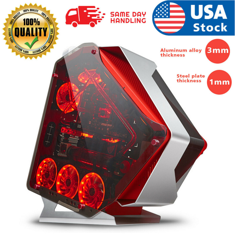 ATX Computer Gaming Glass metal  Case Special-Shaped  Aluminum Desktop Computer