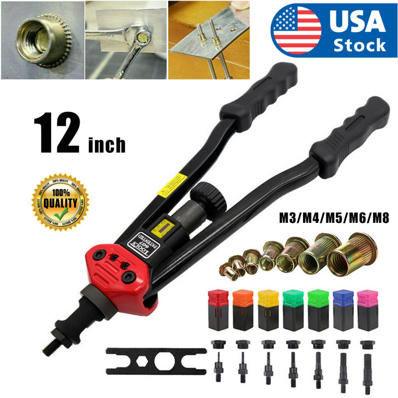 12IN Rivet nut gun kit Rivnut Tool Nut Setter thread setting nutsert tool Metric