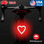 Heart LED Bike Rear Light USB Rechargeable, Waterproof Bicycle Taillight