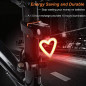 Heart LED Bike Rear Light USB Rechargeable, Waterproof Bicycle Taillight