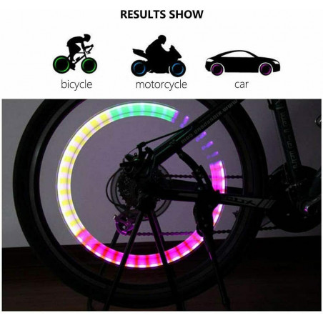 2Pcs Valve Stem LED CAP for Bike Bicycle Car Motorcycle Wheel Tire Light lamp