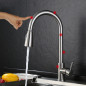 Automatic Touch Sensor Kitchen Faucet with Pull down Sprayer Stainless Steel