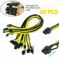 5pack 50cm Quality Breakout Cable 6Pin to 8Pin (6+2Pin) PCI-E Cable 18AWG Mining