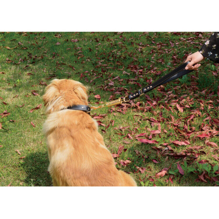 Short Leather Dog Leash for Large Dogs Training with Control Handle Traffic Lead