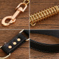 Short Leather Dog Leash for Large Dogs Training with Control Handle Traffic Lead