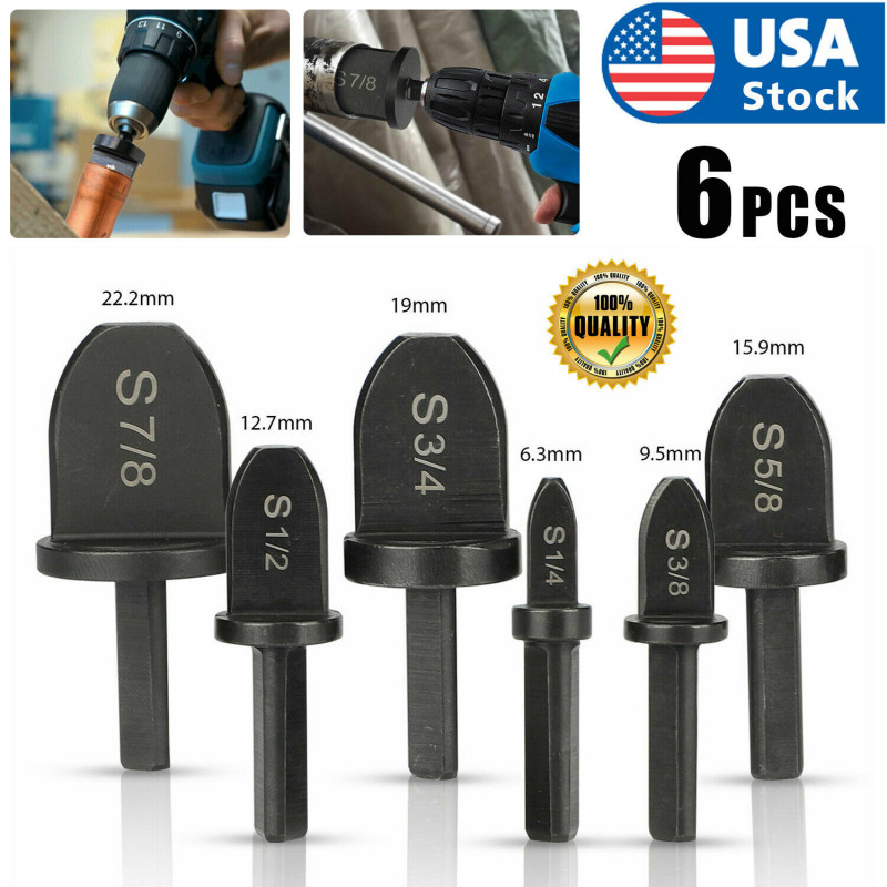 6PCS Air Conditioner Copper Tube Expander Swaging Tool Drill Bit Set Flaring