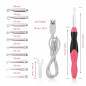 12-IN-1 USB LED Light Up Crochet Hooks Knitting Needles Weave Sewing Tools Set