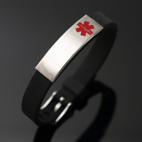 Personalized Medical alert ID bracelet Silicon emergency Wristband waterproof
