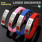 Personalized Medical alert ID bracelet Silicon emergency Wristband waterproof