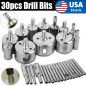 30pcs 6-50mm Diamond Core Hole Saw Drill Bits Tool Cutter For Tiles Marble Glass