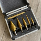 HSS 6PCS Titanium Step Drill Bit Set W Automatic Center Punch High Speed Steel