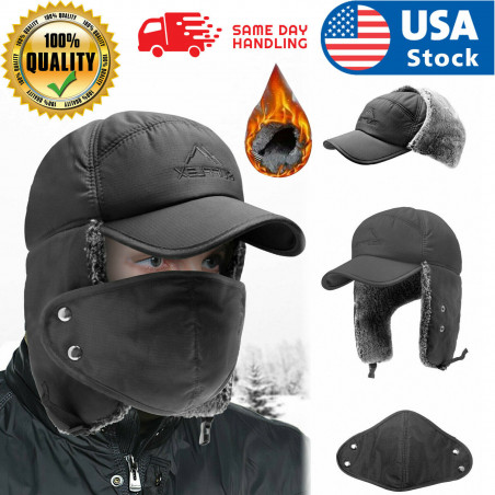 Winter Face Mask Aviator Hat Cover Trooper Bomber Ear Flap Ski Windproof Cap