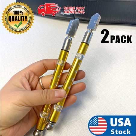 2PACK Diamond Metal Handle Steel Blade Feed Glass Cutter shape Cutting Tools