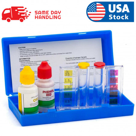 Swimming 2 Way Liquid Test Kit - Ph & Chlorine Levels For Swimming Pool Water