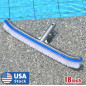 18" Curved Wall Floor Brush w/Aluminum Handle for In/Above Ground Swimming Pool