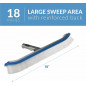 18" Curved Wall Floor Brush w/Aluminum Handle for In/Above Ground Swimming Pool