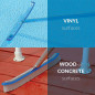 18" Curved Wall Floor Brush w/Aluminum Handle for In/Above Ground Swimming Pool