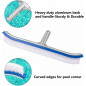 18" Curved Wall Floor Brush w/Aluminum Handle for In/Above Ground Swimming Pool