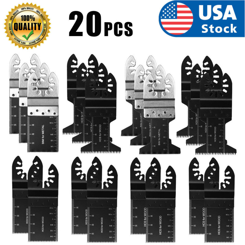 20PCS Dewalt Multi Tool Oscillating Saw Blades For Fein Multimaster Makita Bosch