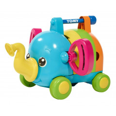 TOMY JUMBO'S JAMBOREE Musical Elephant Bright Puzzle On Wheels Toy