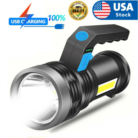 NEW High Power LED Flashlight 4-Mode USB Rechargeable Tactical Torch Light