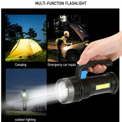 NEW High Power LED Flashlight 4-Mode USB Rechargeable Tactical Torch Light