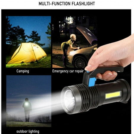 NEW High Power LED Flashlight 4-Mode USB Rechargeable Tactical Torch Light