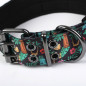 Heavy Duty Dog Collar Flower pattern Dog Collar Adjustable Padded LARGE DOG