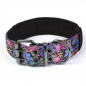 Heavy Duty Dog Collar Flower pattern Dog Collar Adjustable Padded LARGE DOG