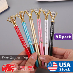50x Custom Printed bright light pens  Name pens. Personalized pens  Metal pen