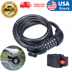 Cycling Security 5 Digit Combination Password Bike Bicycle Cable Chain Lock