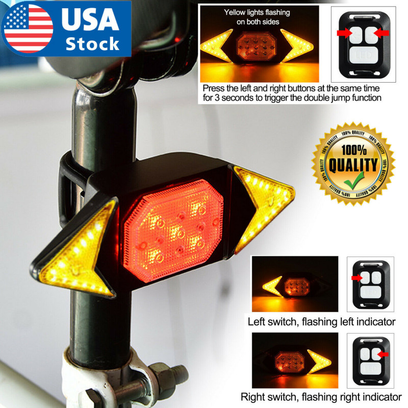 Intelligent Bike Turn Signal Warning Light Wireless Remote Control Rear Lamp