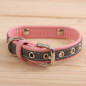 Personalized reflective Leather Dog Collar with name plate XS S M L XXL