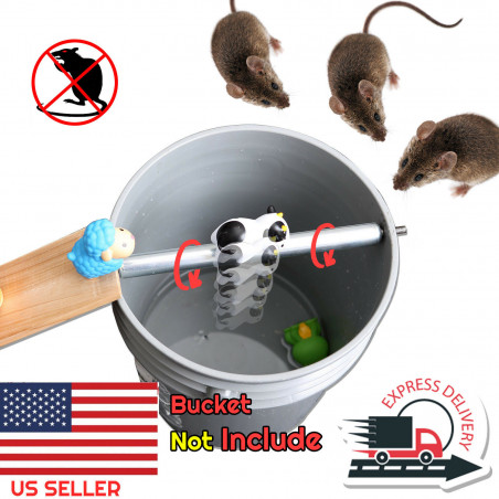 Pack 6 Rats Mouse Catch Roll Trap Grasp Bucket Rolling Rodent spinning Roller