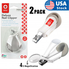 2PACK The First Years American Red Cross Deluxe Nail Clipper with Magnifier