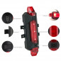 Bike Tail Light Bicycle Rechargeable USB 5 LED Safety Rear Lamp Flashing Wraning