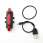 Bike Tail Light Bicycle Rechargeable USB 5 LED Safety Rear Lamp Flashing Wraning