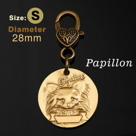 Deeply  Pet Tags Custom Engraved  ID Tag 3D dog head image brass dog tag Name ID